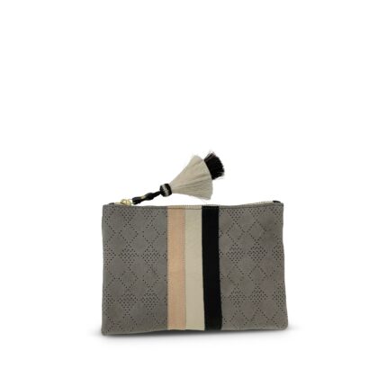 Polado Perforated Storm Suede Small Pouch – Stylish & Functional Cosmetic Organizer